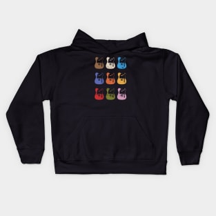 T-Style Electric Guitar Bodies Colorful Theme Kids Hoodie